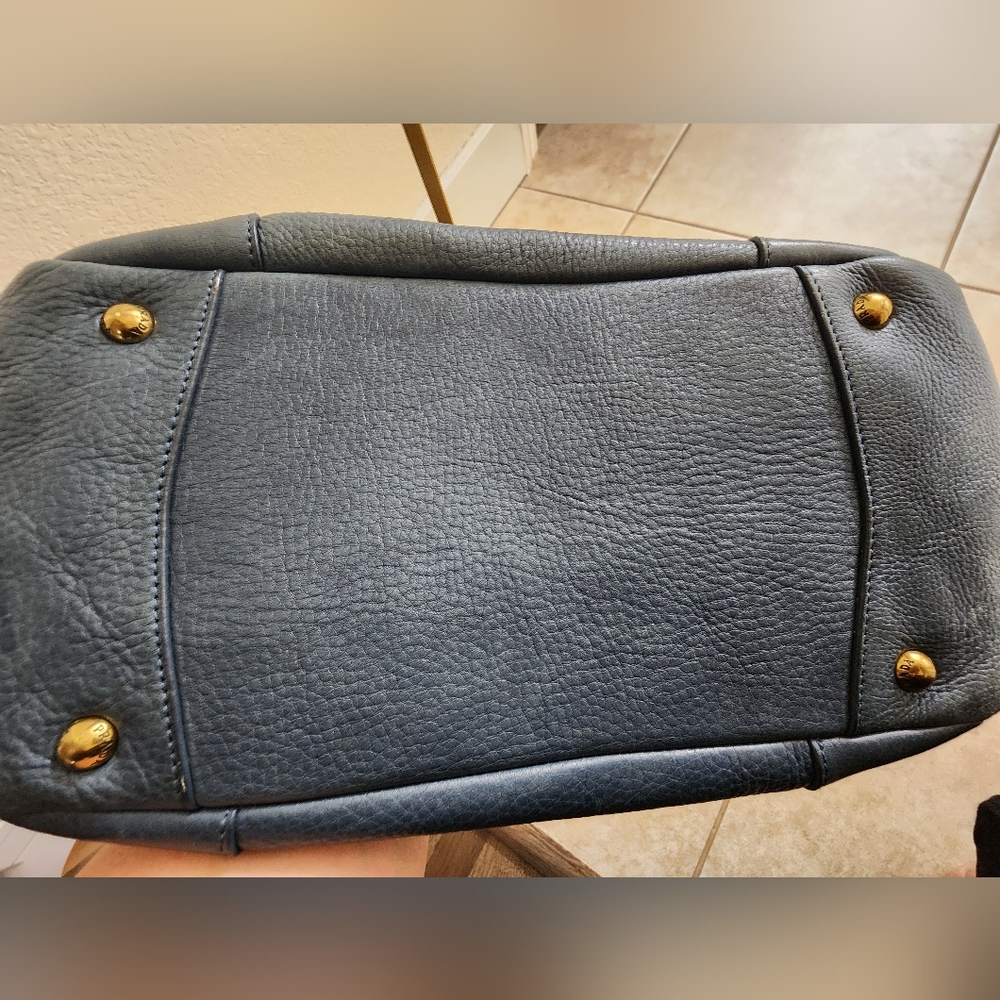 Prada Blue Leather Tote/Crossbody Bag - Picture 11 of 16